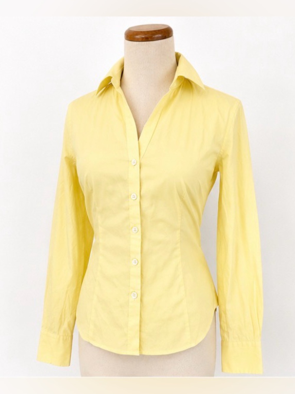 [Ann Taylor] Yellow Cotton Button Down Blouse Petite XSP Classic